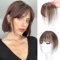 Clip in Fringe 100% Human Hair Toppers for Thinning Hair Bangs 360° Cover Clip on Fringe Dark Brown Wispy Fake Bangs for Daily Wear (Dark Brown, 3D Wispy Bangs)