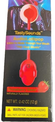 Tasty Sounds Audio Lollipop – Naturally Flavored Musical Candy | Listen Through Your Mouth | Fun Novelty Gift with Built-In Speaker | Sugar-Free, | Naturally Flavored | Blue, 1 Piece