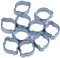 Lot de 10 clips d'oreilles doubles de 28 à 31 mm, collier de serrage en O, acier plaqué zinc, 28 à 31 mm