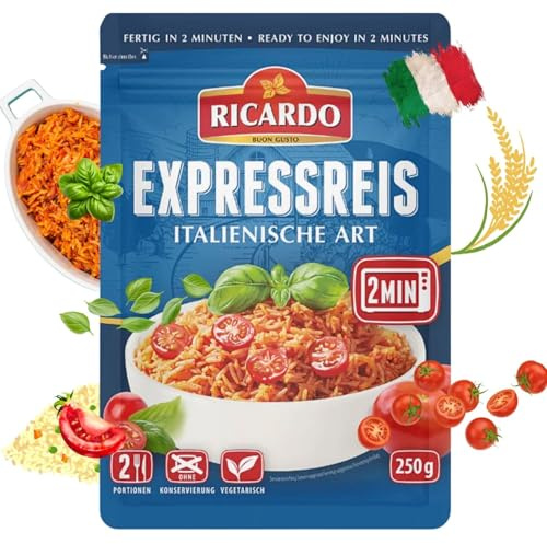 RICARDO Express Reis Italienisch 16 x 250g Reiszubereitung Fertiggerichte Mikrowelle/Pfanne schnell & einfach zubereitet
