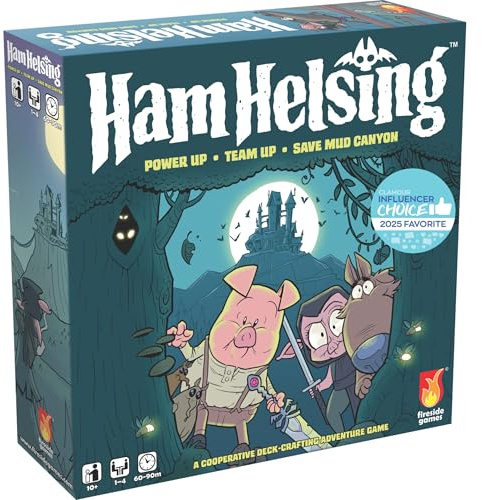 Fireside Games | Ham Helsing | Cooperative Deck Crafting Adventure Game With Transparent Upgrades Villains Locations And Tactical Team Play | 1 To 4 Players | 60 To 90 Minutes
