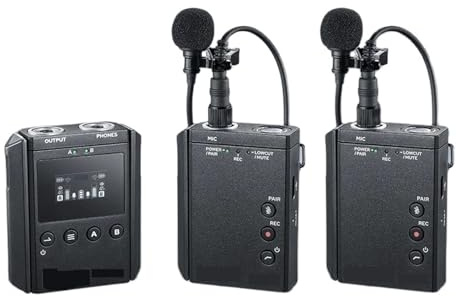 TRDEWR UHF Wireless Microphone System Professional Lavalier Mic For Video DSLR Smartphone Interview Recording Universal Compatibility(Kit 2)