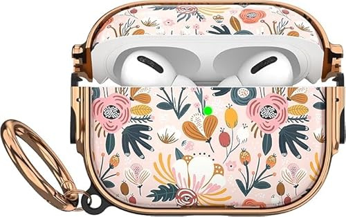 Schutzhülle für AirPods Pro 3 mit Sicheres Doppelschloss für Damen | für Apple iPod Pro 3 Case (2025) mit Schlüsselanhänger, Elegante, Drahtloses Laden, Mädchen, Girly, Verschluss, Schutzhülle