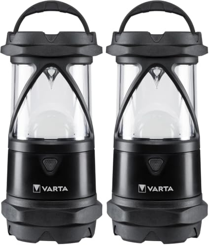 VARTA Campinglampe LED inkl. 6x AA Batterien Camping Laterne, Indestructible L30 Pro, Lampe mit vier Leuchtmodi inkl. Nachtlicht-Modus, wasser- und staubgeschützt, für Angeln, Outdoor, Stromausfall