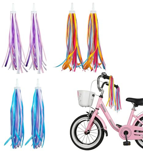 VEOIRXU 3 Paires Kinder Fahrrad Luftschlange Lenker BunteFahrradzubehör Kinder Bunte Lenkerfransen Kinderfahrrad Zubehör Mädchen und Jungenfür FahrradDreiradBalance-Scooter (3 Farben)