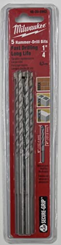Milwaukee 48-20-8962 Hammer Drill Bit 1/4-by-4-by-6-Inch, 5-Pack