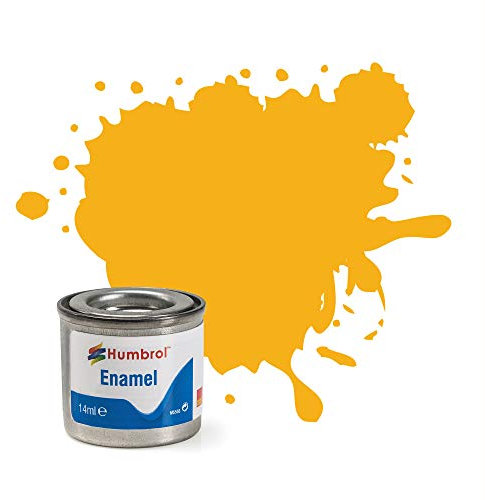 Humbrol Model Paint - AA1674 No 154 Insignia Yellow - Matt - Tinlet No 1 (14ml), Enamel Paints for Models, Plastic, Metal, Wood, Glass, Ceramics and More, Enamel Touch Up Paint - Paint Tin for Craft