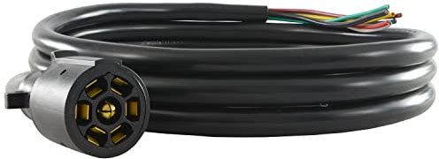 Conntek ROJ Black 7 Way Plug Inline Trailer Cord (10.4-Feet)