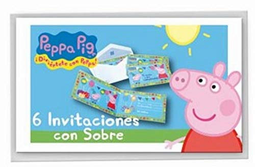 Peppa Pig Verbetena 016000719 6 Einladungskarten mit Umschlag, Motiv: Peppa Wutz (Nicht in Deutscher Sprache)