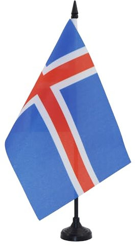 AZ FLAG - Tischflagge Island - 21x14 cm - Isländische Tischfahne 14 x 21 Cm - Flaggen