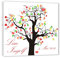 Hochzeitsbaum Fingerabdruck 60x60 mit NAMEN & DATUM - INKL Zubehör-Set (Stempelkissen+Stift+Anleitung+Hochzeitsbuch+...) - Herzchen braun - Wedding Tree - Hochzeitsspiel und Hochzeitsgästebuch