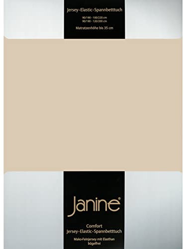 Janine Elastic-Jersey-Spannbetttuch 5002 Fb 29 sand 90x190 - 100x220