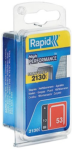 Rapid Tackerklammern Typ 53, 10mm Klammern, 2.130 Stück, Feindrahtklammern für Holz und Stoffe