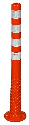 1 Stück - UvV-Reflex Absperrpfosten, Poller 100 cm hoch, flexibel orange, reflektierend, selbstaufrichtend