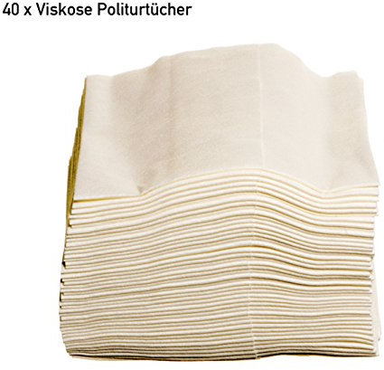 ZVG 40 Stück Viskose Politurtücher 38 x 34 cm Reinigungstücher weiß lösungsmittelbeständig saugstark Multitex Mehrwegtuch Vlies Textilcharakter Feinmechanik Elektro Fahrzeug Lackieren Bootsbau