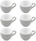 Ritzenhoff & Breker Doppio Espressotassen, 6er Set, Espresso Obertassen mit farbigem Rand, Porzellan, Grau, 80 ml, 576900