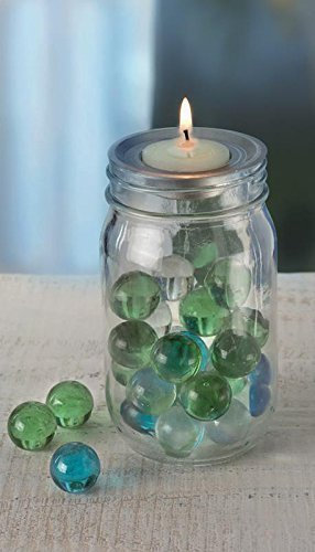 Glas mit Deckel 6,6x7x10,5cm, 200ml mit Einsatz Teelichthalter, silberfarben