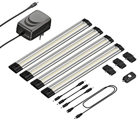 parlat LED Unterbau-Leuchte Siris, Bewegungsmelder, flach, 30cm, je 370lm, weiß, 4er Set