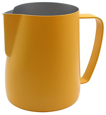Dianoo Stainless Steel Frothing Pitcher Jug Steaming Pitcher Suitable for Coffee, Latte and Frothing Milk 600ml Yellow