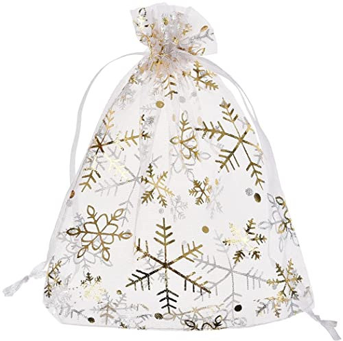JameStyle26 100 Stück Organza Weihnachten, Schmuck, Geschenk, Hochzeit, Beutel, (Gold)