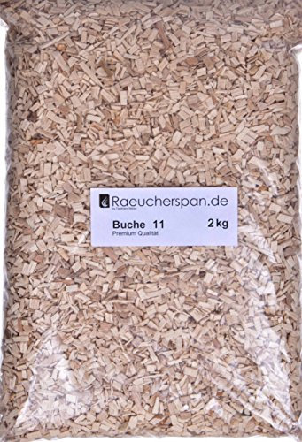 Räucherspäne Räucherchips Buche Typ 11 Spangröße 4-6mm für Grill, Barbecue, Smokerbox bestens zum Heissräuchern oder Warmräuchern geeignet (2.00.)