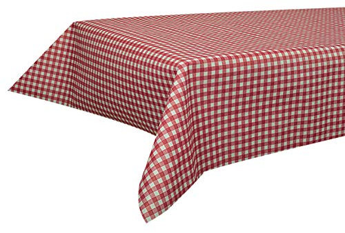Sensalux Nature Tischdeckenrolle, Tischtuch, CO²-neutrale Produktion, Ihr grüner Fußabdruck - 1,18m x 25m Karo, Weiß-Rot