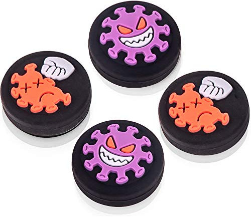 Cybcamo Joystick-Kappen für Nintendo Switch & Switch Lite, Joy-Con-Controller, Analog-Kappen, Daumenstick-Abdeckungen aus Silikon, 4 Stück (lila-rot)