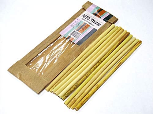 100% Natural Disposable Single USE Drinking ECO Reed Straws 20cm 10 Pack Suckõrs