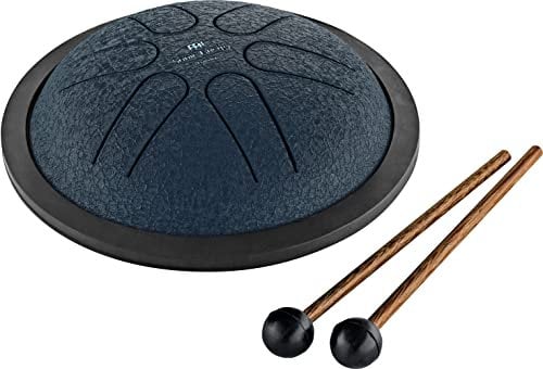 Sonic Energy 6 Zoll Zungentrommel – A Dur, 6 Töne – Für Meditation, Yoga, Kinder – Inkl. Schlägel und Tasche – Marineblau (MSTD2NB)