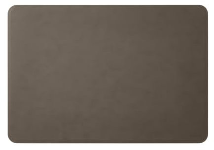 Eglooh - Herms - Schreibtischunterlage aus Leder Taupe Grau cm 90x60 - Handwerkliche Nähte und abgerundeten Kanten - Made in Italy