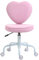 HOMCOM Chaise de Direction Chaise pivotante Chaise d'ordinateur Hauteur réglable pour Les Jeunes utilisateurs et Les Petits pour Apprendre et Jouer Mignon en Forme de cœur Rembourrage Rose Tissu de