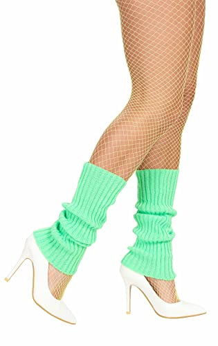 ORION COSTUMES Women's Neon Green Leg Warmers 80s Party Fancy Dress Accessory