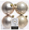 4er Set Kugelmix 10 cm PVC Weihnachtskugeln Baumschmuck bruchfester Christbaumschmuck (Perle)