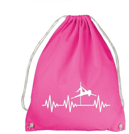 absenda Herzschlag Poledance Turnbeutel - EKG Pole Dance Tanzen Stange Striptease Pink