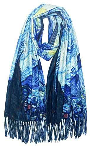 VIUJUH Damen Aa01 Boa Schal, Van Gogh, 7827inch