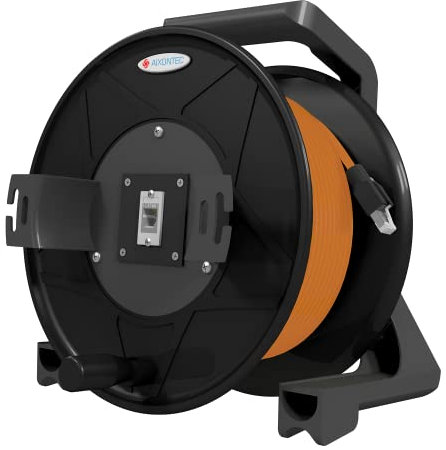 AIXONTEC 50 m Netzwerk Kabeltrommel CABELReel RJ45 Stecker zu RJ-45 Buchse 10 Gigabit LAN Kabel Netzwerkkabel 10000 Mbit Ethernet Cat.7 S FTP Datenkabel