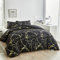 ARYURBU Schwarz Bettwäsche 200x220 cm 3er Set 1x Bettbezug 200x220cm und 2X Kissenbezüge 80x80cm Mikrofaser Gold Marmor Glitzermuster für Herren Doppelbett mit Reißverschluss Pflegeleicht