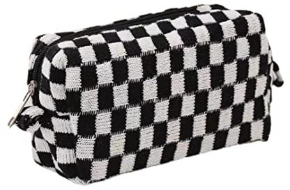 XPONNI Small Cosmetic Bag Cute Makeup Bag Y2k Accessories Aesthetic Make Up Bag Y2k Purse Cosmetic Bag for Purse, Black