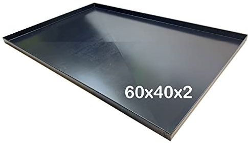 Teglia forno 60x40x2 Cm, bordo 2 cm con diagonale Spessore teglie 8/10 Pizza alta idratazione ideale per professionisti della pizza focaccia [1 PEZZO]