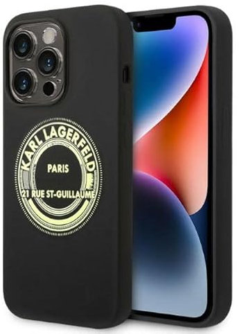 Karl Lagerfeld KLHCP14LSRSGRCK Hülle für iPhone 14 Pro 6,1 hardcase schwarz/Black Silicone RSG