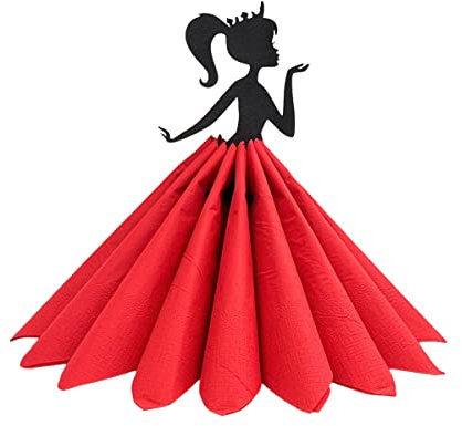 DanDiBo Serviettenhalter Schwarz Vintage aus Holz 28 cm Serviettenständer Mädchen Prinzessin 96397 Freistehständer Tischtuchspender