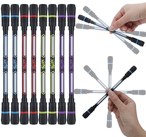 ALTcompluser 8 Stück Spinning Pen - 0.5mm Penspinning Stift Schreibbar Rollen Finger Rotationsstift Penspinning Stift, Drehen Pen Rutschfester für Kinder Erwachsene Studentenunterhaltung Bürobedarf