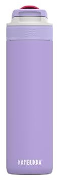 Kambukka Edelstahl Trinkflasche mit Strohalm - Modell LAGOON DIGITAL LAVENDER - 600 ML - Auslaufsichere isolierte Wasserflasche mit Strohalm - Edelstahl