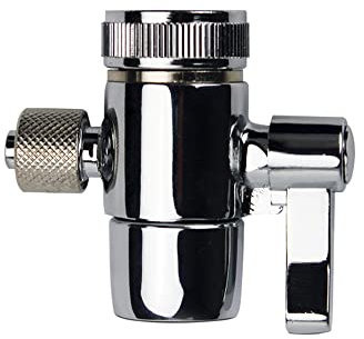 PAROAD 1-Wege 3/8 Zoll OD Verchromtes Wasserhahn Umstellventil für Arbeitsplatte Wasserfilter, Wasserreiniger, RO Umkehrosmose Filter,Schlauchhahn-Adapter
