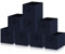 Hibtn Set of 8 Foldable Storage Box, 33 x 38 x 33 cm, Fabric with Handles Storage Cubes And Cloth Storage Organizer Drawer For Closet And Toys Storage, Navy Blue