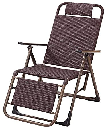 Klappbarer Liegestuhl, Korbsessel, klappbare Sonnenliege, Verstellbarer Gartenstuhl, Strandkörbe, Zero-Gravity-Stühle, Superbreite 58 cm, Strandterrasse, Garten, Camping Happy
