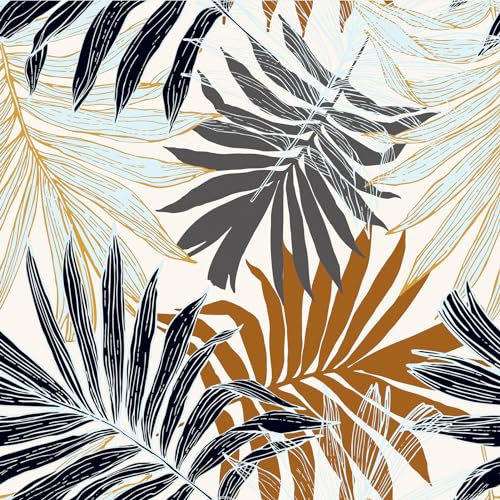 Yullpaper Papier Peint Jungle Tropical Rouleau Adhesif Decoratif pour Chambre Salon Papier Peint Adhesif Mural Fleurs Feuilles Papier Adhesif pour Meuble Vintage Revetement Adhesif Meuble 44,5 x 300cm