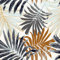 Yullpaper Dschungel Tapete Selbstklebend Vintage Klebefolie Möbel Tapete Blättermuster für Wohnzimmer Schlafzimmer Schwarze/Orange/Grüne Blätter Dekofolie Möbelfolie Selbstklebend 44.5 X 300cm