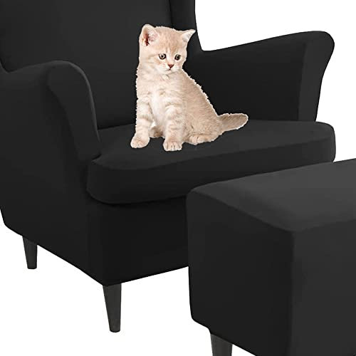 uyeoco Sesselüberwürfe Elastisch 3-teilig Sesselbezug Ohrensessel Überzug Mit Ottomane Schonbezug Ohrensessel Bezug Bezug Sesselhusse Stretch Husse Für Ohrensessel (Color : #90)
