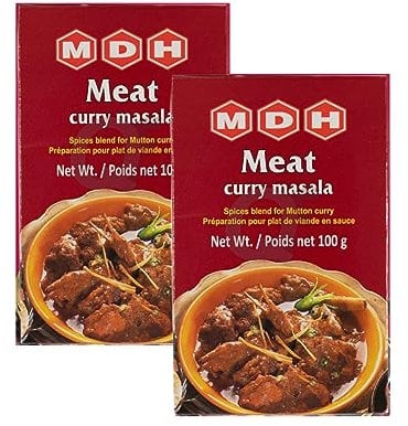MDH Various Seasoning Masala Powder - Spices Mix Curry Masala Recipe Mixes Casserole Seasoning Herbs - Aromatic & Enhances the flavor of the meal (Meat Curry Masala (100g), Pack of 2)